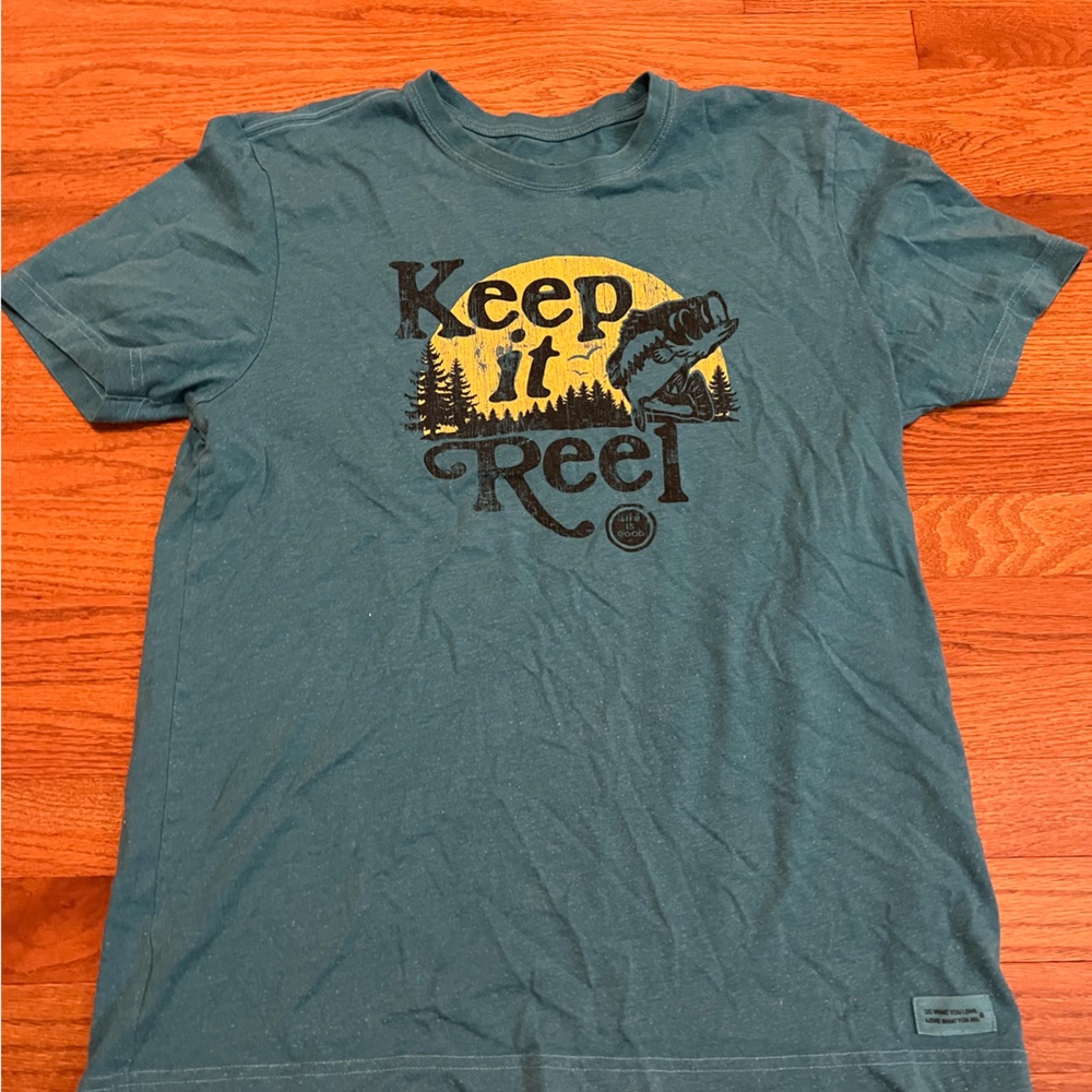 Life is Good ‘keep it reel’ blue med shirt